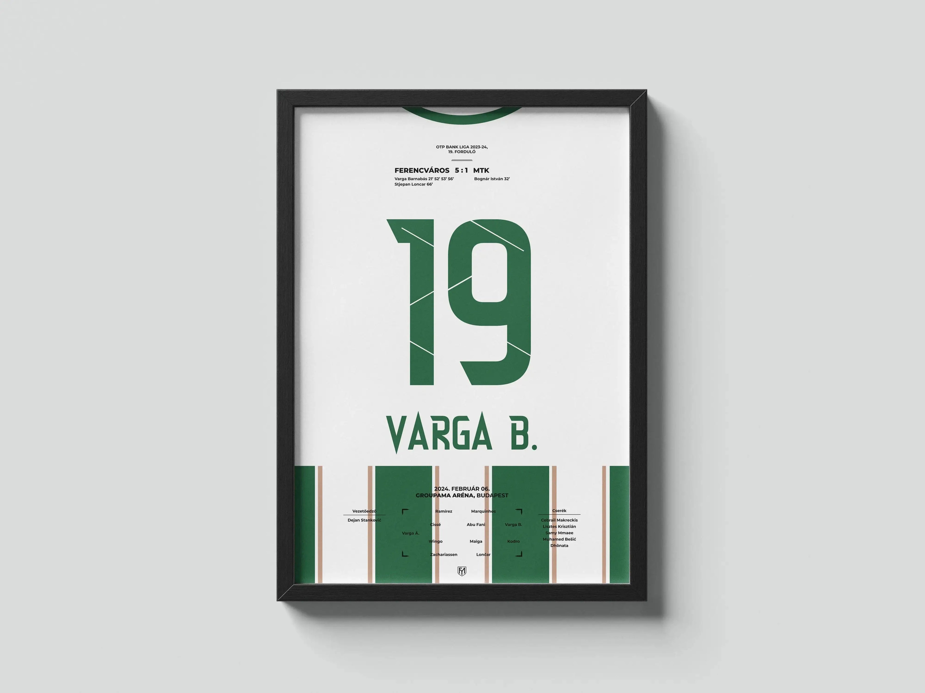 Varga Barnabás Fradi focis poszter