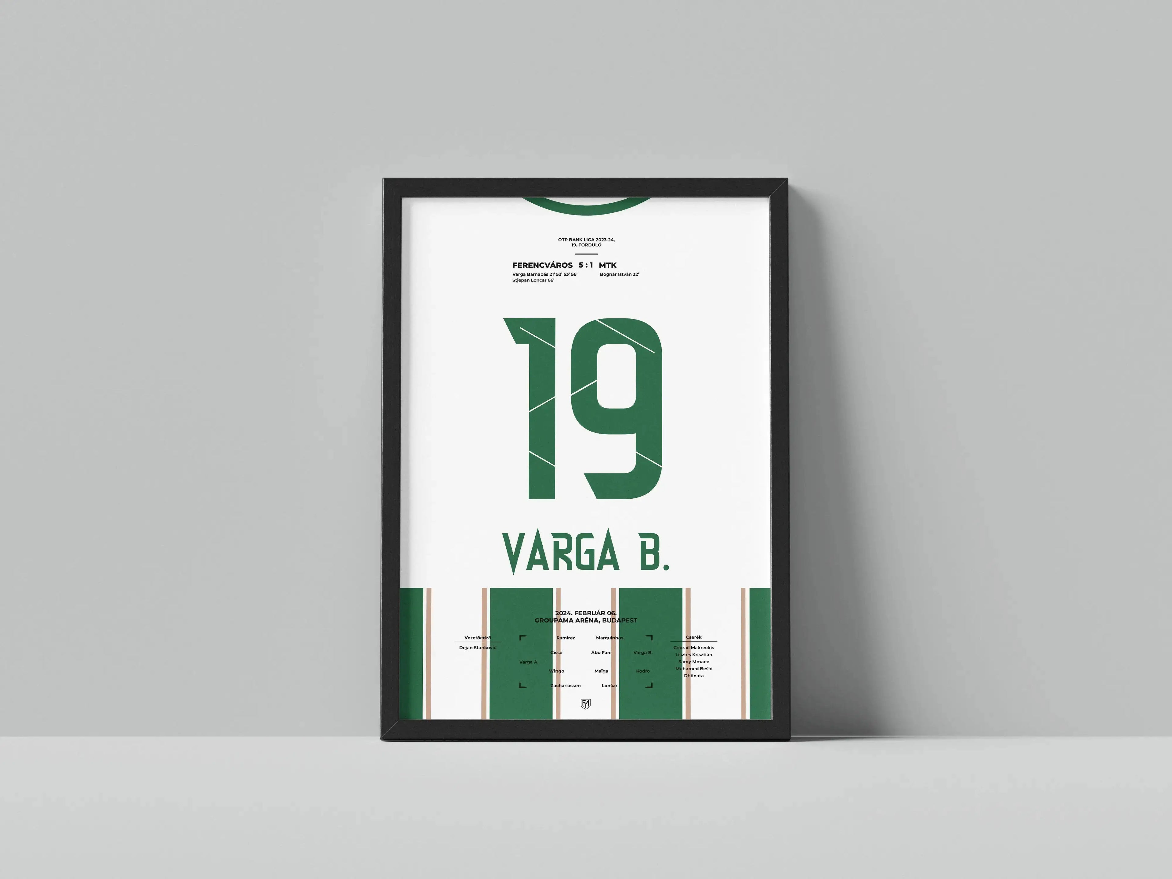 Varga Barnabás Fradi focis poszter