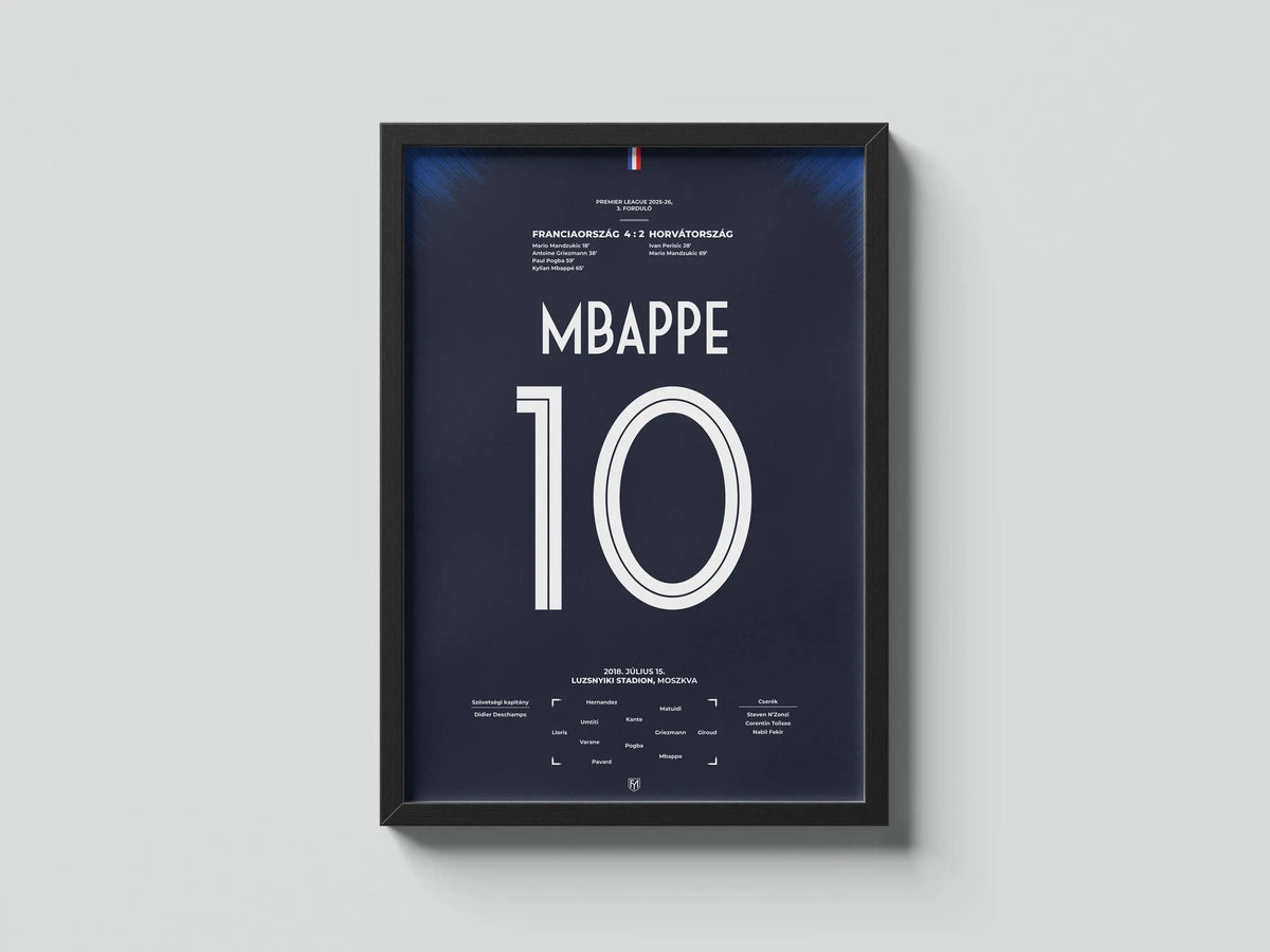 Kylian Mbappé francia válogatott focis poszter