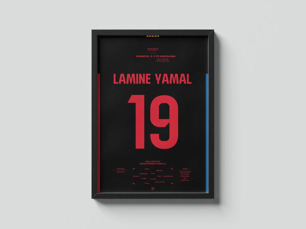 Lamine Yamal Barcelona focis poszter