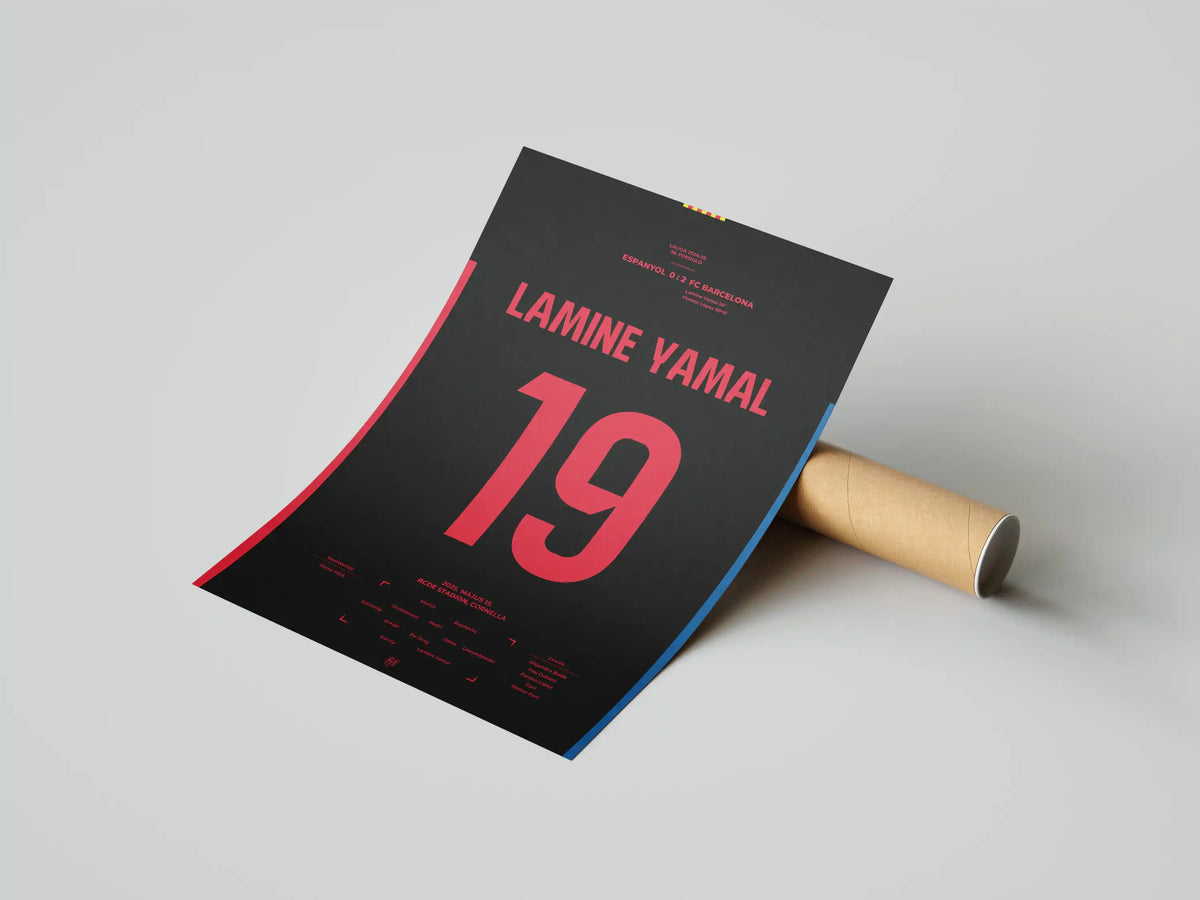 Lamine Yamal Barcelona focis poszter
